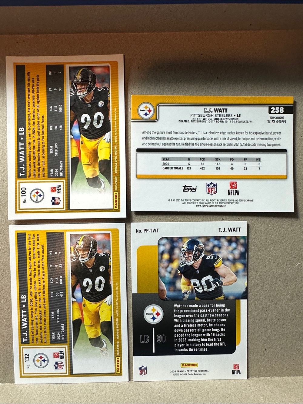Steelers TJ Watt Chrome PowerPlayers & Freiermuth/Sawyer/Fautanu/Johnson rookies - Picture 8 of 16